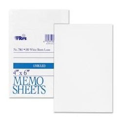 Tops White Bond Memo Sheets