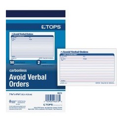 Tops Avoid Verbal Orders Book